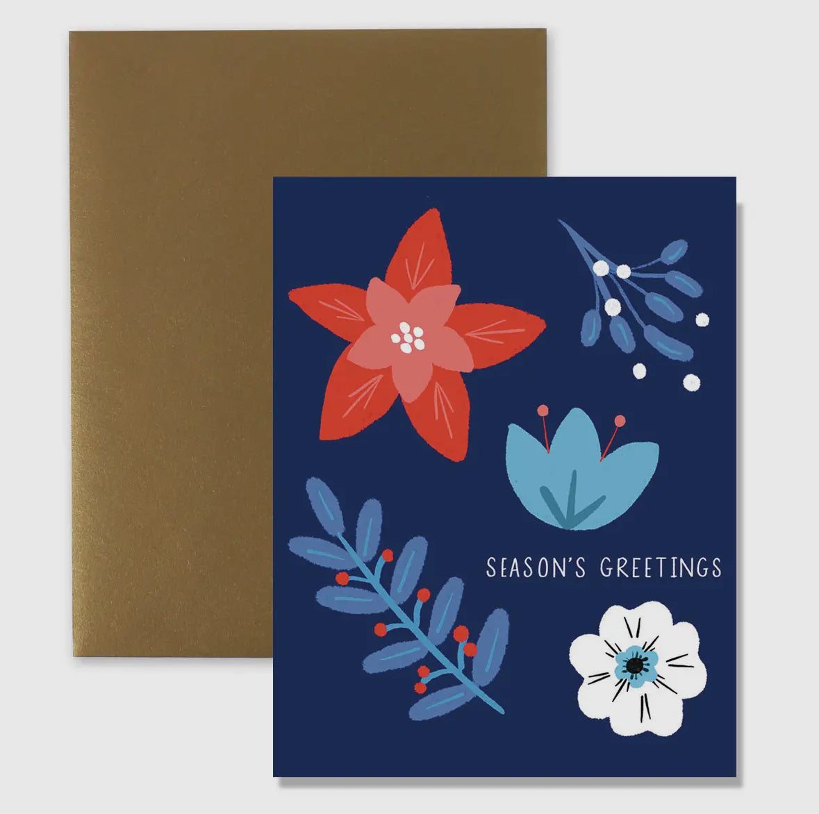 Winter Flowers Christmas Card