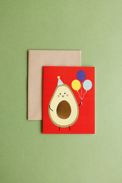 Cute Avocado Birthday Card