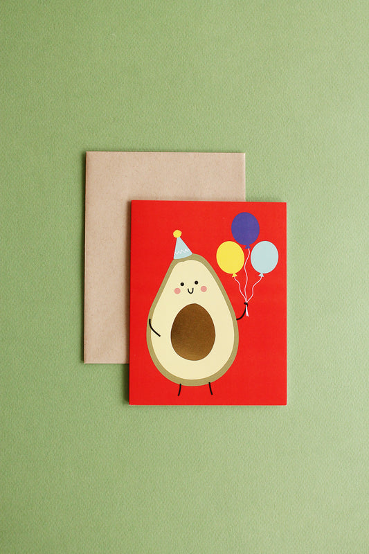 Cute Avocado Birthday Card